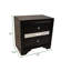 Table de chevet 2 tiroirs de style traditionnel en bois de couleur noire