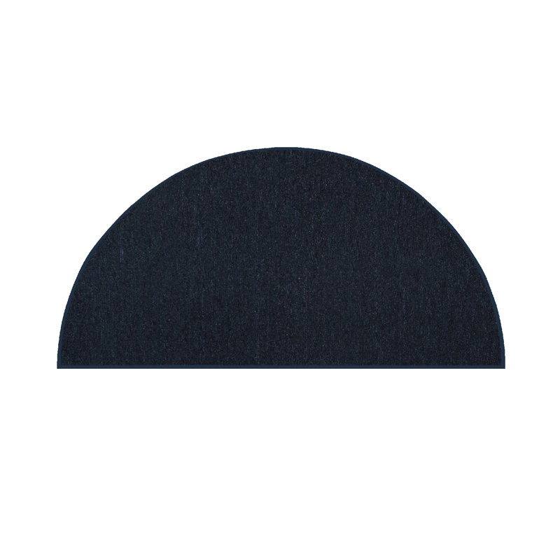 Tapis bleu marine intérieur / extérieur Dorsey, Demi-cercle 2 pi x 4 pi