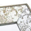 Miroir rectangulaire antique argenté avec détails floraux, plateau de présentation en miroir, miroir mural suspendu