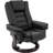 Meleri 360° Swivel Recliner Chair with Ottoman, Adjustable PU Leather Recliner with Wood Base, Thick Padded Cushion for Living Room, Bedroom, Office, Small Spaces