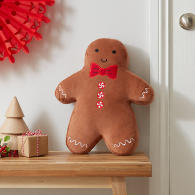 Christmas Gingerbread 3D Shaped Cushion