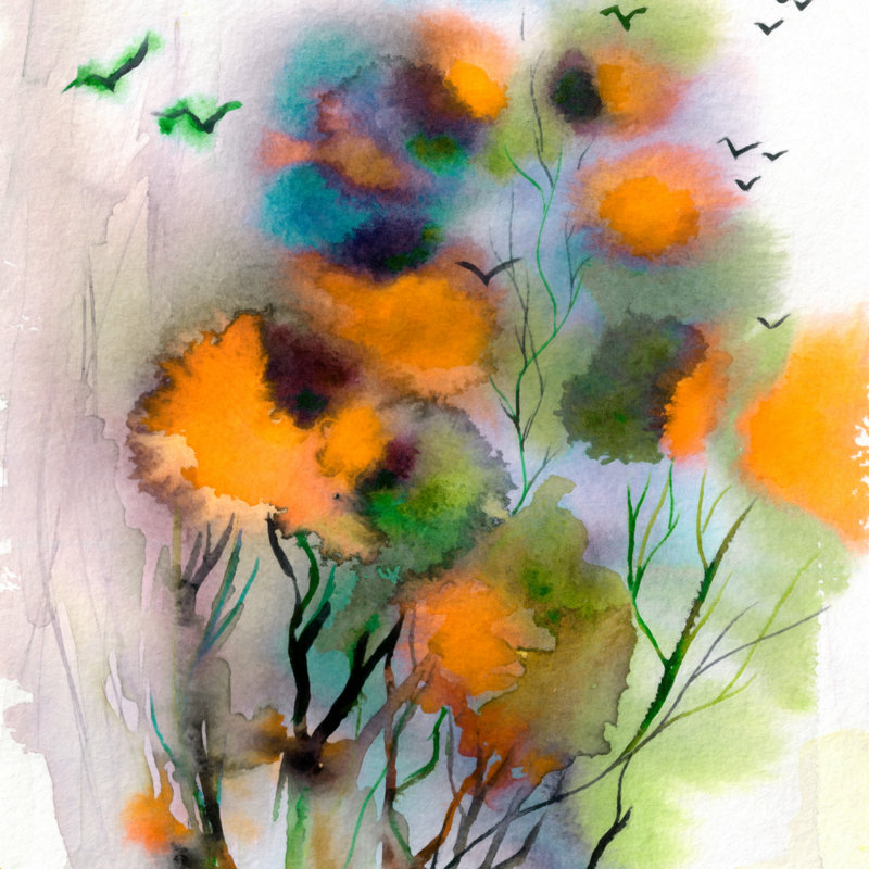«Ginette Fine Art Autumn Impression» par Ginette Callaway, reproduction sur toile tendue, L 36 po x H 36 po