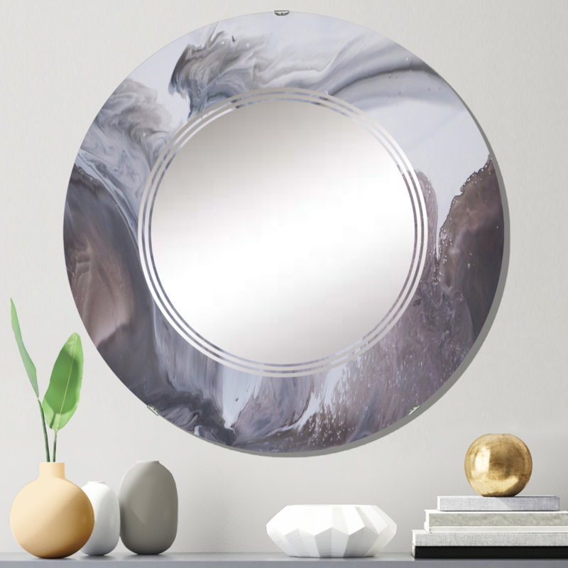 Miroir mural noir et blanc II, 24 po x 24 po