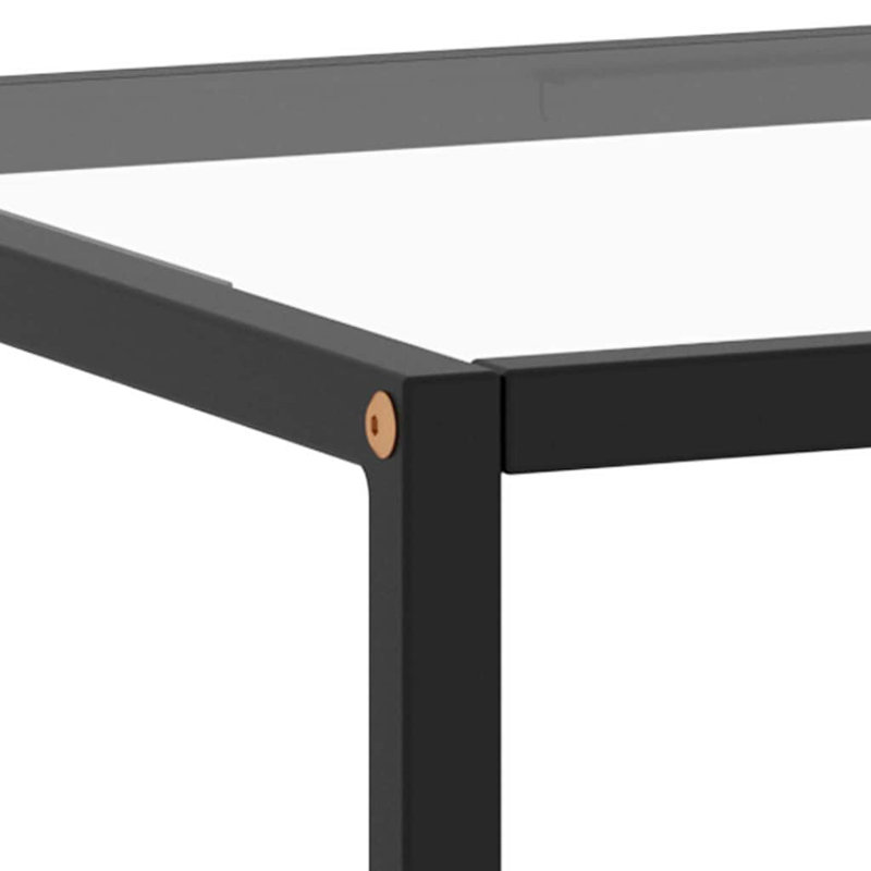 vidaXL Coffee Table Black and transparent, 13.8" H x 47.2" L x 19.7" W, Tempered
