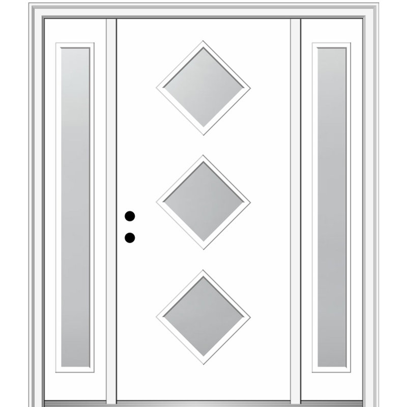 Portes d'entrée pré-fixées, Droite / vers l'intérieur, H 81,75 po x l 68,5 po x P 4,563 po, Gelé