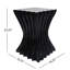 Table d'appoint décorative d'intérieur/extérieur au design ondulé, en oxyde de magnésium, 42,4 cm de long, aucun assemblage requis. Tabouret de jardin/terrasse en béton léger noir au design, idéal pour