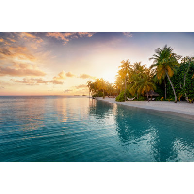 Sunrise Behind A Island by SHansche - Wrapped Canvas Print