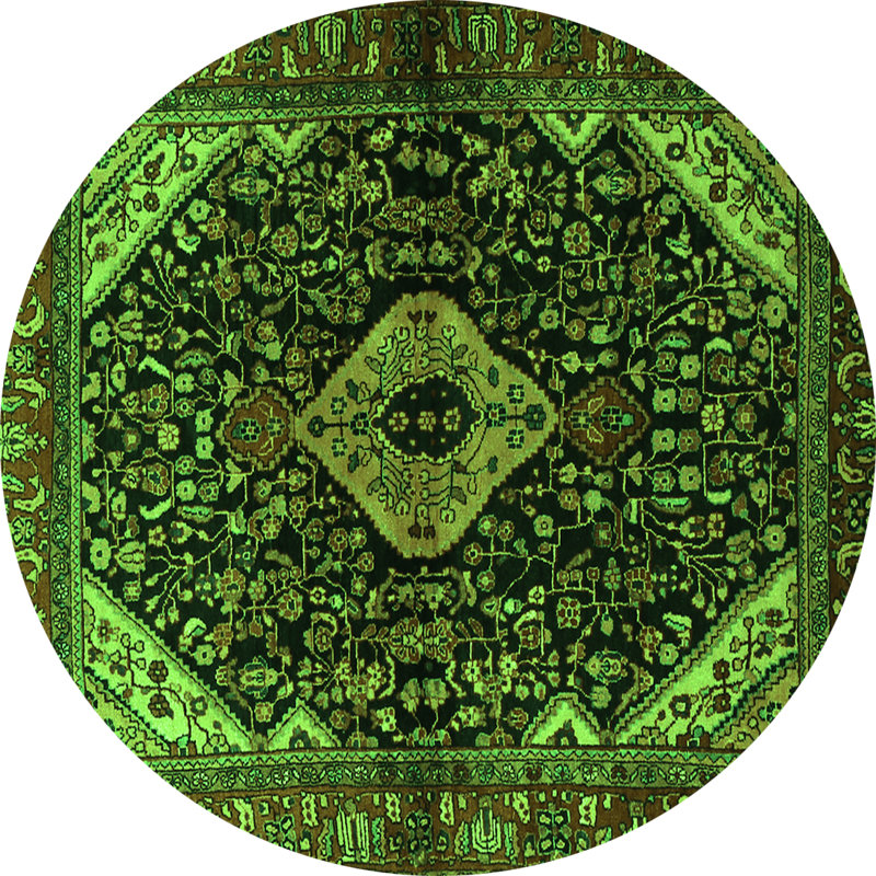 Tapis verts traditionnels lavables à la machine 2019, Rond 8 pi
