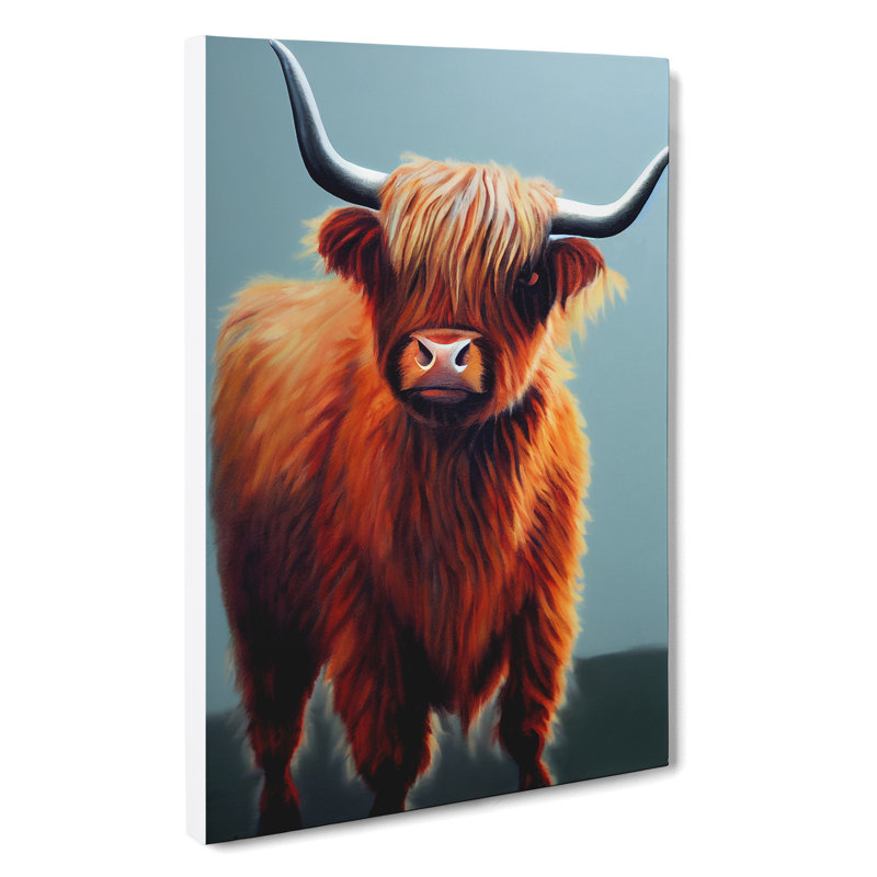 Peaceful Highland Cow - Wrapped Canvas, 60cm H x 40cm W x 3cm D