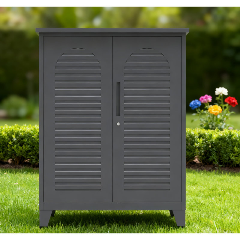 47'' Tall Metal Tool Storage Cabinet, With Ample Storage Space For Garage,Warehouse,Garden,Office, Living Room,Bathroom,Utility Room ( Slate )