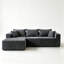 Canapé modulaire en L de 92,5 po pour canapé modulaire en L avec siège profond et sans compression avec méridienne sans assemblage requis - gris-673405027-673405030