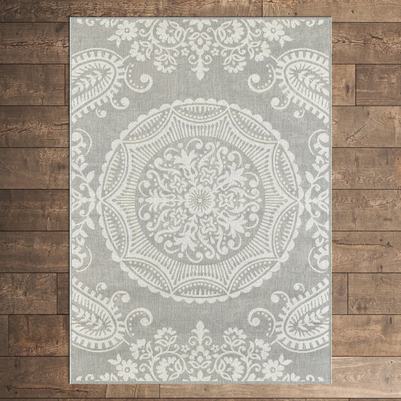 Tapis d'intérieur tissé à la machine Candace, Rectangulaire 8 pi x 10 pi