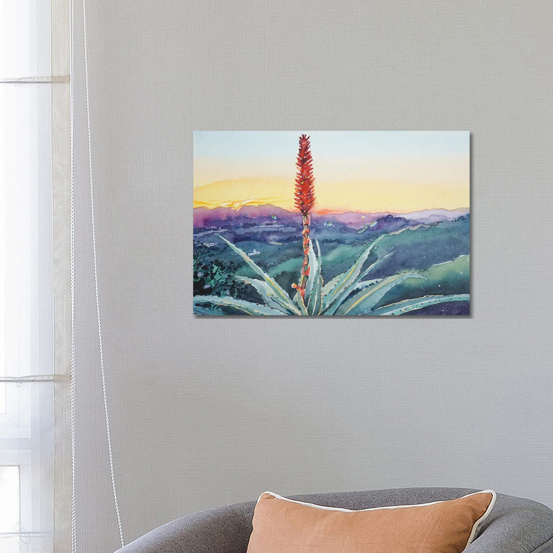 Hot Poker Sunset - Topanga by Luisa Millicent - Wrapped Canvas Painting