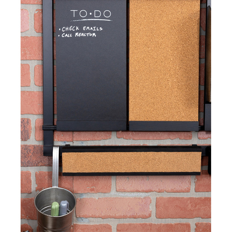 Stratton Home Decor Metal Wall Organizer Calendar Chalkboard and