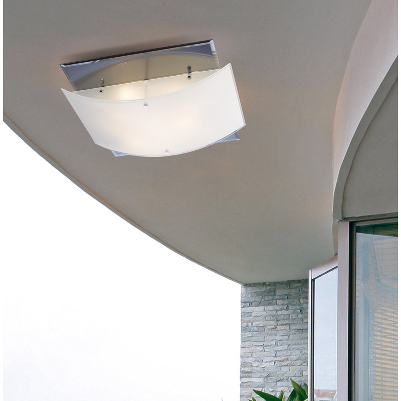 Petra Glass Flush Mount, Silver