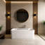 67” Whirlpool Freestanding Soaking Acrylic Jetted Bathtub with LED Control Panel