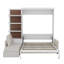 Queen Size Murphy Wall Bed with Sofa & Shelves, White-1242046108