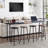 Modern Industrial Console Entryway Table with Power Outlets and USB Ports, Narrow Sofa Table with Metal Frame and Engineered Wood Top-1069811221-1069811218