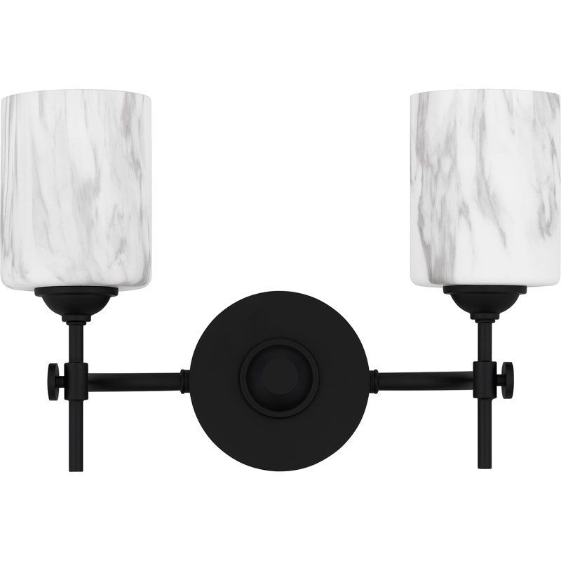 Wike 2-Light Matte Black Bath Light