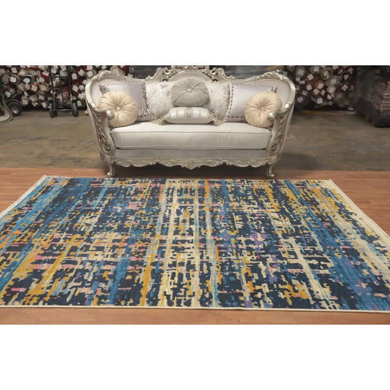 Tapis moderne en laine de style Gabbeh 6 x 9