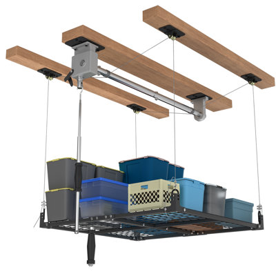 Overhead Garage Storage Rack | 4x4 Ft Heavy-Duty Metal - View #4