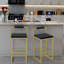 Ensemble de 2 tabourets de bar modernes avec coussins en velours et pieds en métal-762304797-762304798