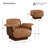 Modern Swivel Accent Chair with Ottoman-Genuine Leather-122566635