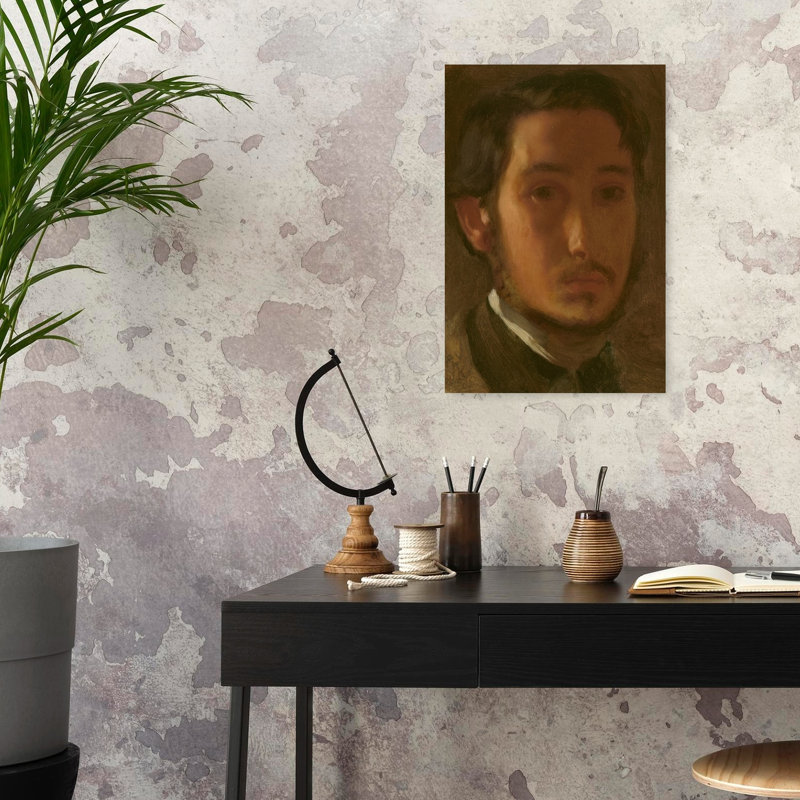 Self-Portrait With White Collar, C.1857 Impressionist Abstract Contemporary Portrait Wall Art Print - Print