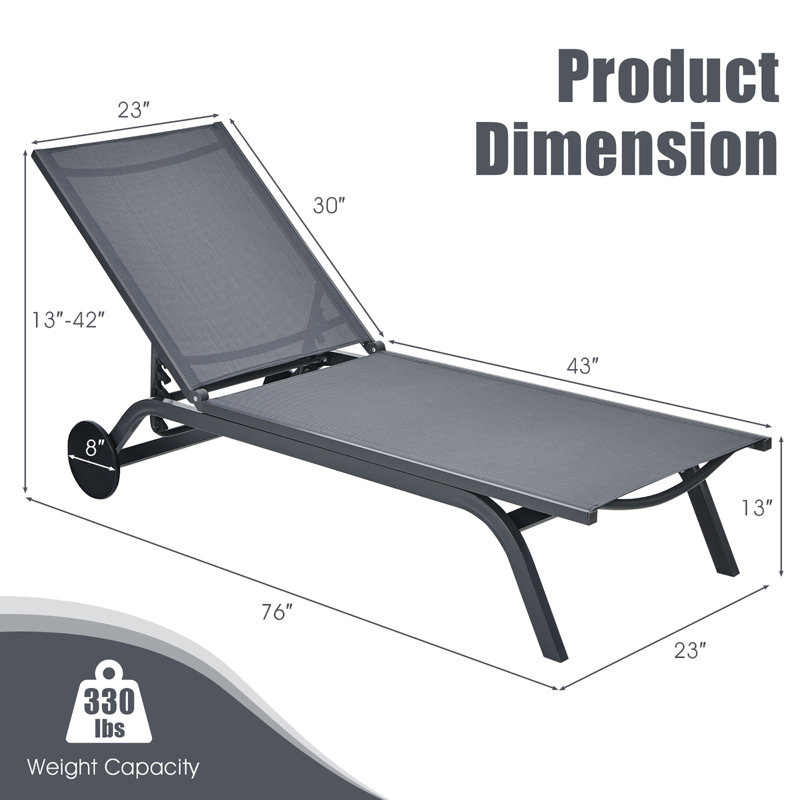Dessaure Outdoor Metal Chaise Lounge