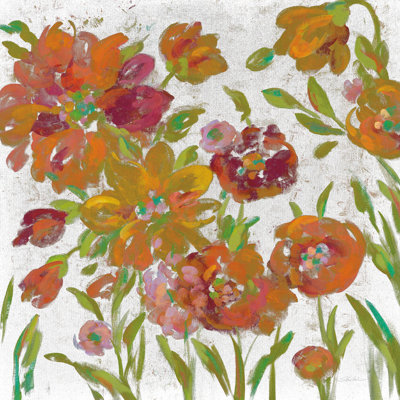 July Garden Trio III On White by Silvia Vassileva - Wrapped Canvas Art Prints