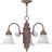 Aty 3-Light Indoor Prairie Rock Hanging Chandelier with Alabaster Glass Bell Shades