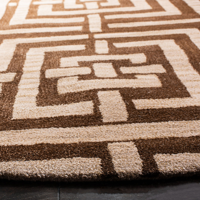 Secaucus Hand Tufted Wool Geometric Rug, Rectangle 5' x 8'