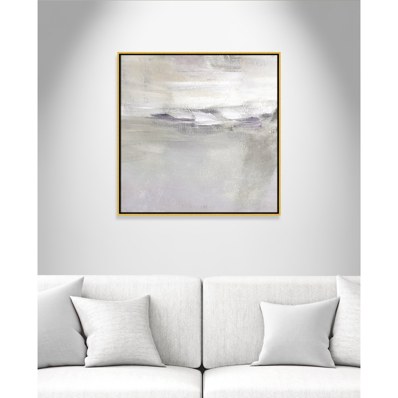 Abbott "Lilac Horizon" Print by Nan, 31.5" H x 31.5" W, Gold Framed