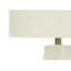 Lampe de table Glam avec base en céramique blanche et abat-jour en lin ivoire