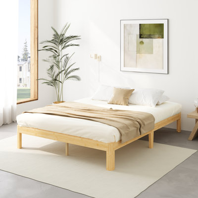 Amylia 14'' Heavy Duty Bamboo iron Platform Bed Frame No Box Spring Required