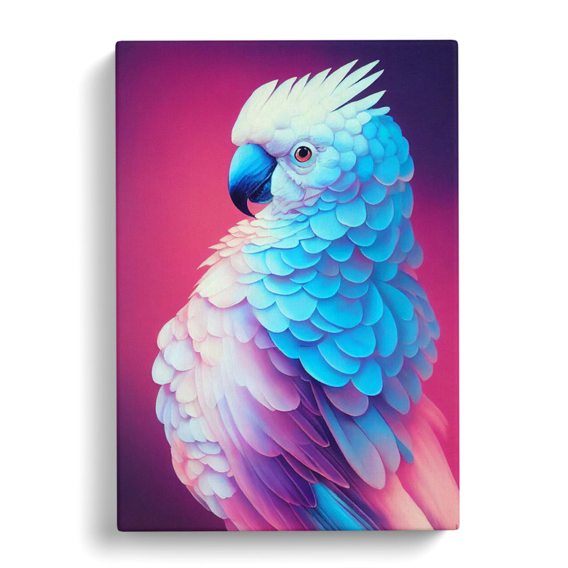 Cockatoo Vaporwave - Wrapped Canvas, 76cm H x 50cm W x 3cm D