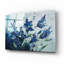  «Blue Abstract Flowers» par Svetlana Aleynikova, art mural en verre acrylique, 16 po x 12 po