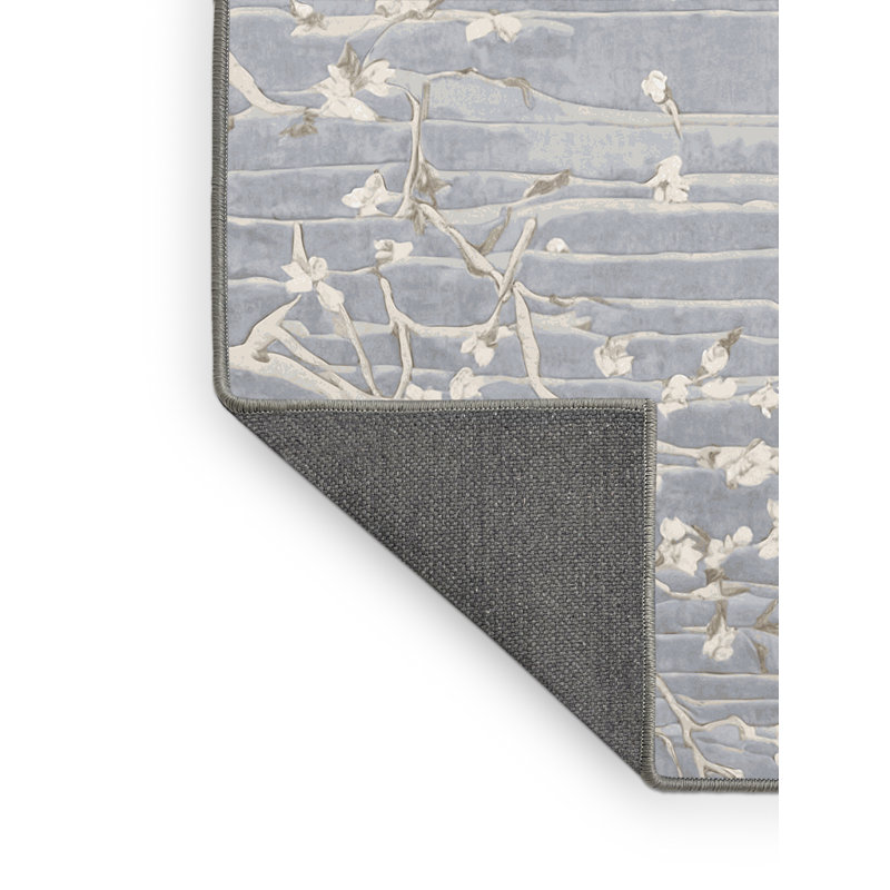Silky Soft Plush Gray Area Rug, Round 4'