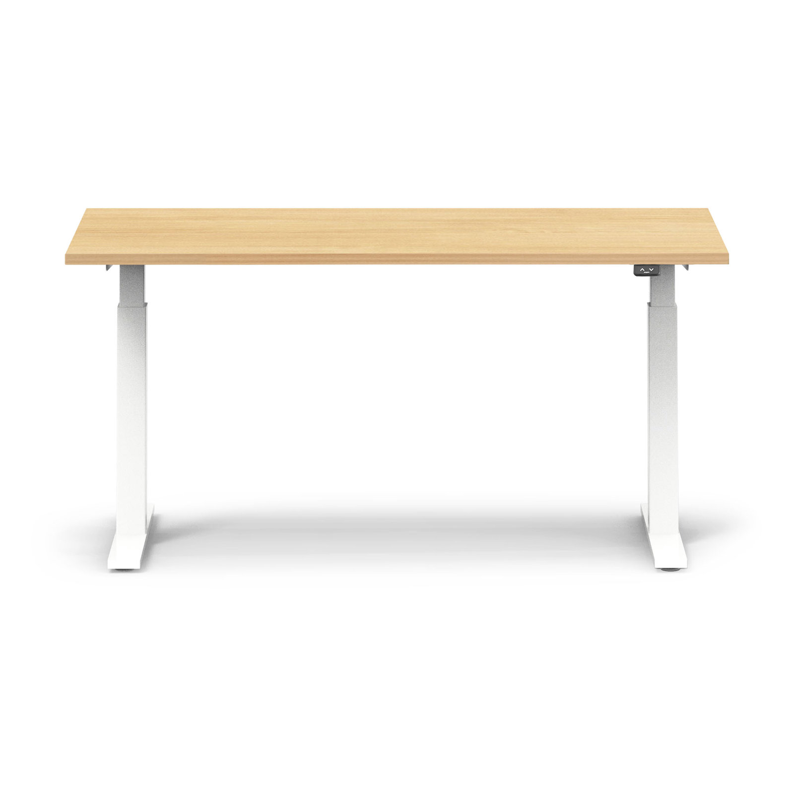 Series L 2S Adj Ht Sgl Desk, Natural Oak/White, 48" H x 30" W x 60" D