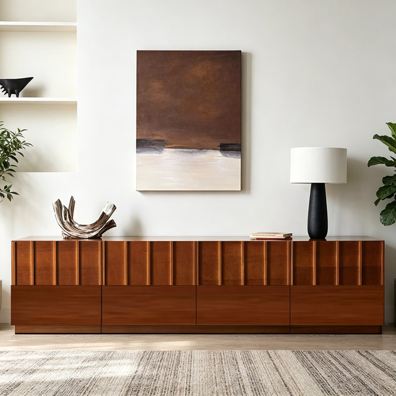 Meuble télé design rétro français, Brun