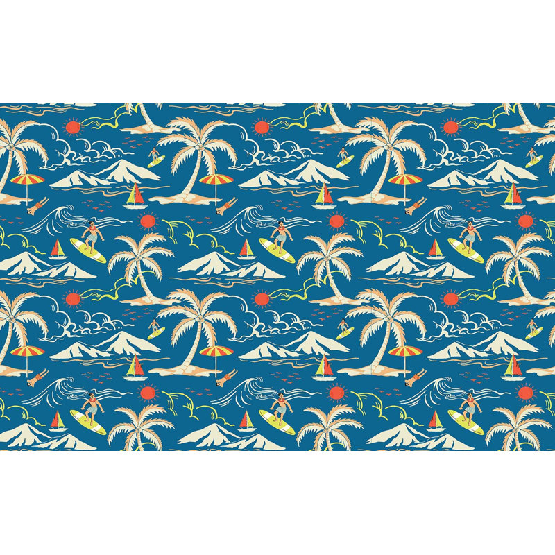 Papier peint de qualité supérieure - Paradis surf tropical, L 120 po x l 180 po