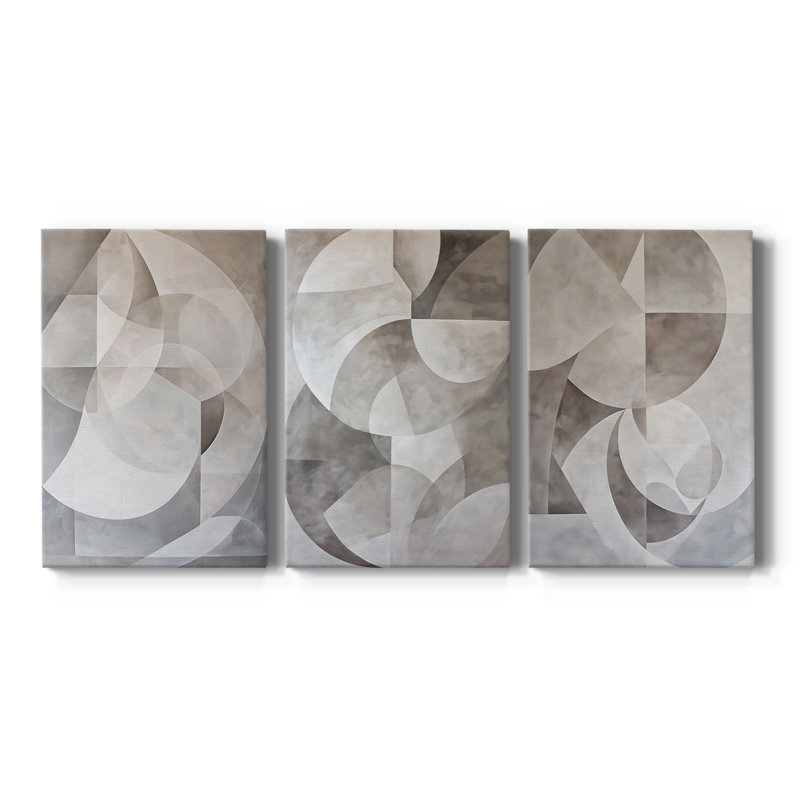 ABSTRACT Series XXXVII - Toile tendue sur mesure - 3 pièces, H 48 po x l 96 po