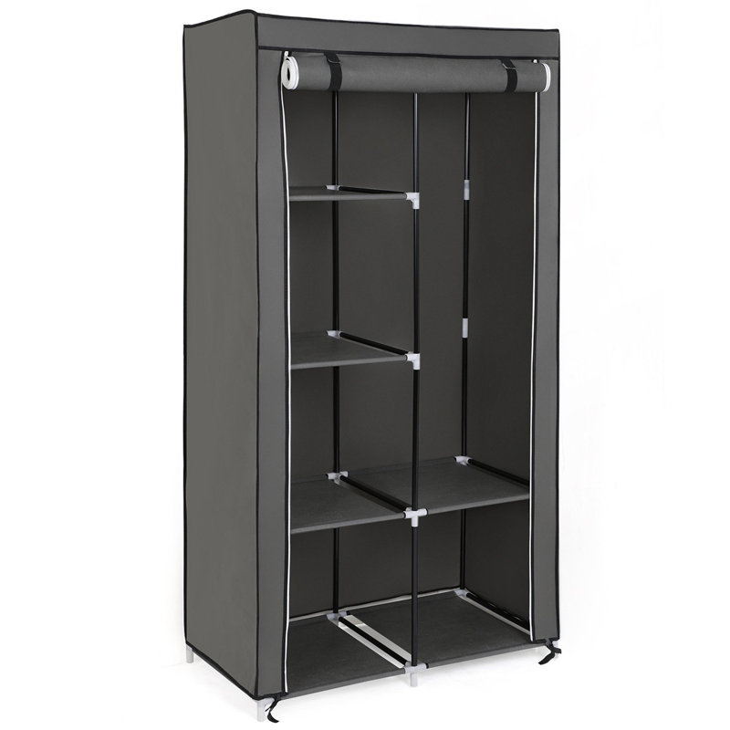 88cm Portable Wardrobe, Grey