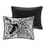 Édredon pour lit très grand - 7 pièces en coton imprimé noir avec motif de broderie délicate-119744287-137798269