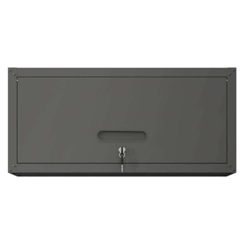 Heavy Duty Metal Wall Mounted Tool Storage Cabinet, Durable Steel Garage Organizer with Hydraulic Opening System and Locking Mechanism