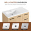 Meuble-lavabo sur pied 36 po avec lavabo en résine et armoire de rangement multifonctionnelle