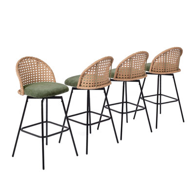 Swivel Upholstered Chenille Bar Stool