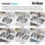Évier de cuisine en acier inoxydable 60/40 KRAUS-115303333-115303336