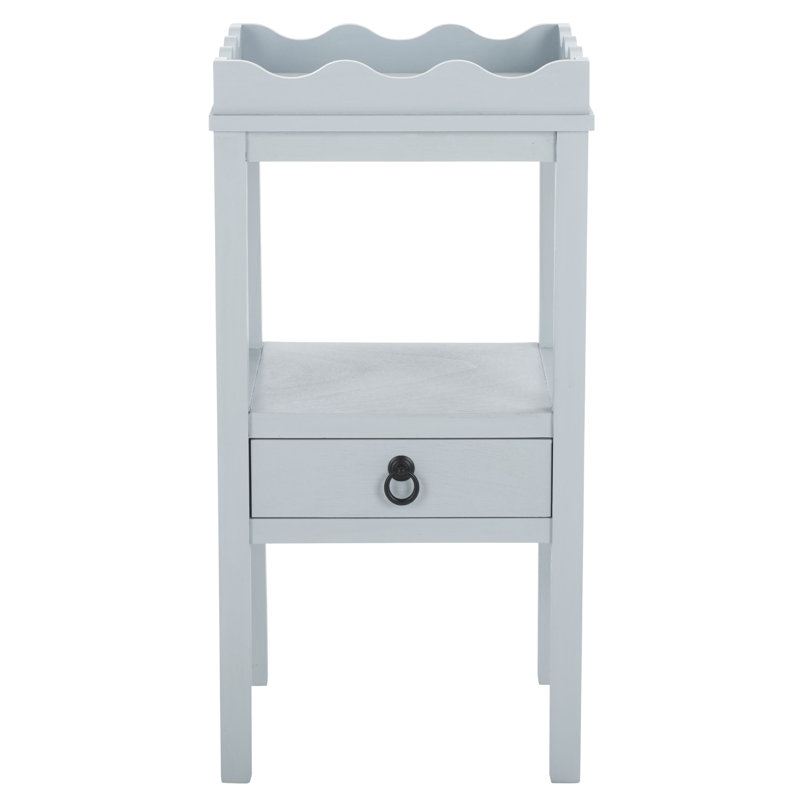 Table d'appoint 1 tiroir avec bords festonnés, Ciel d'hiver