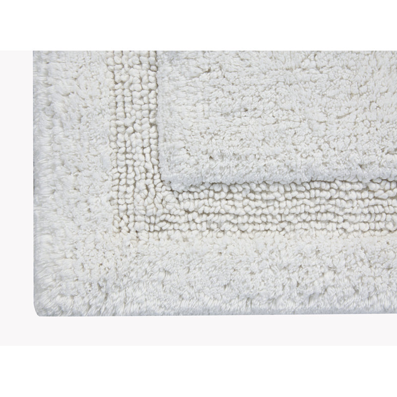 Pullum Cotton Non-Slip Bath Rug, 34" x 21", White